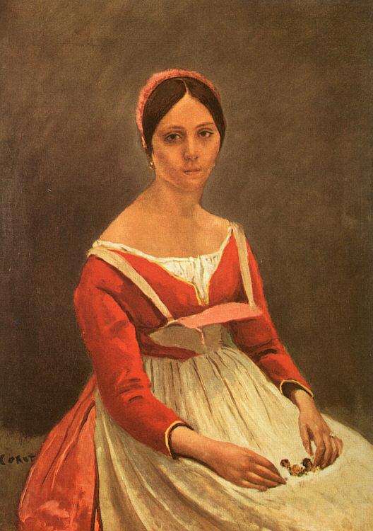  Jean Baptiste Camille  Corot Portrait of Mme Legois Spain oil painting art